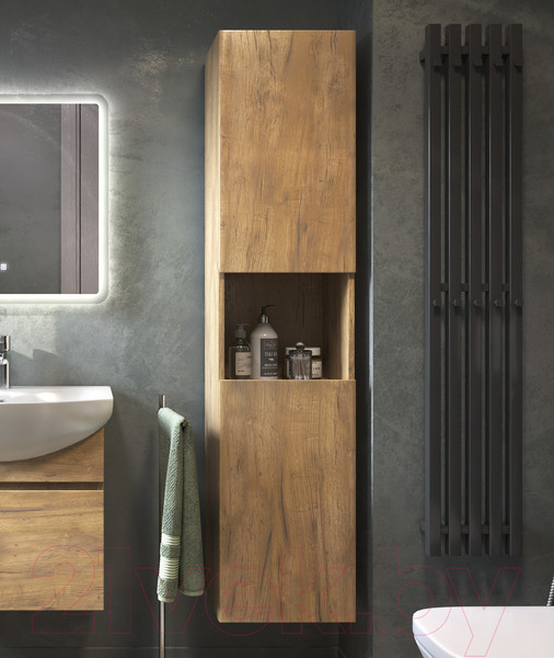 Изображение товара Шкаф-пенал для ванной Vigo Wing 35 (дуб золотой)