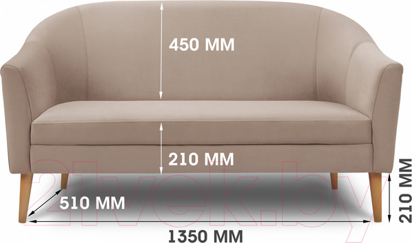 Изображение товара Диван Mio Tesoro Арти (Velutto 18/натуральное дерево)