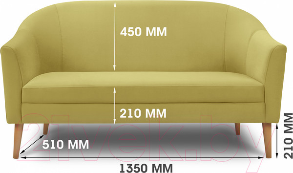 Изображение товара Диван Mio Tesoro Арти (Velutto 28/натуральное дерево)