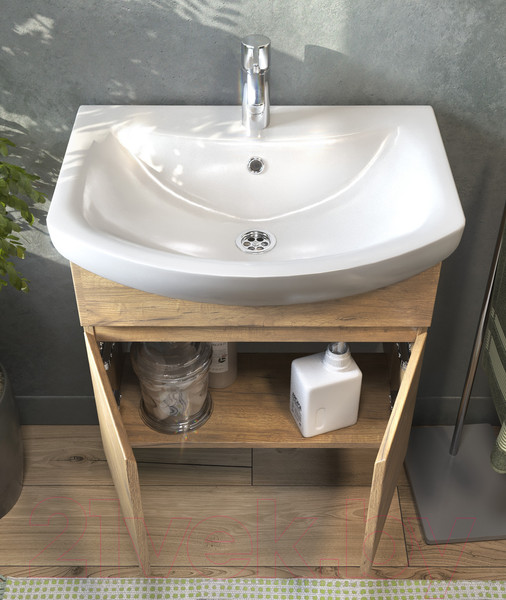 Изображение товара Тумба под умывальник Vigo Wing 600-2-0 (дуб золотой)