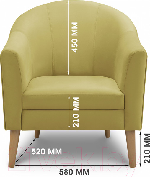 Изображение товара Кресло мягкое Mio Tesoro Арти (Velutto 28/натуральное дерево)