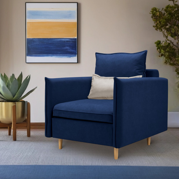 Изображение товара Кресло-кровать Mio Tesoro Оливер (Velutto 26/Velutto 18/натуральное дерево)