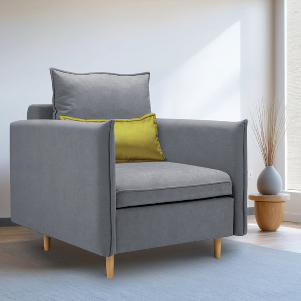 Изображение товара Кресло-кровать Mio Tesoro Оливер (Velutto 12/Velutto 28/натуральное дерево)