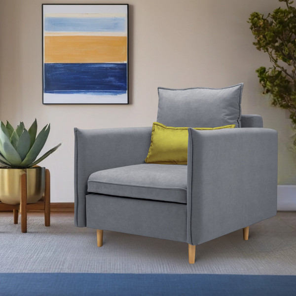 Изображение товара Кресло-кровать Mio Tesoro Оливер (Velutto 12/Velutto 28/натуральное дерево)