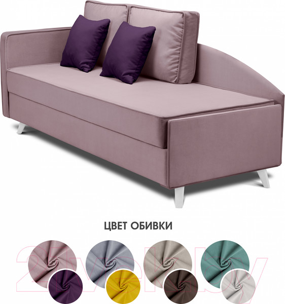 Изображение товара Тахта Mio Tesoro Альфа 800 левая (Velutto 11/Velutto 25/белый)