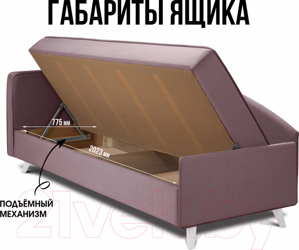 Изображение товара Тахта Mio Tesoro Альфа 800 левая (Velutto 11/Velutto 25/белый)