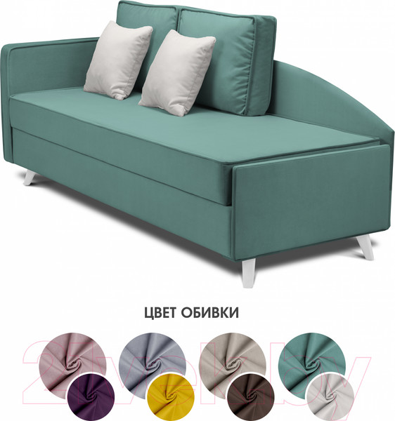 Изображение товара Тахта Mio Tesoro Альфа 800 левая (Velutto 43/Velutto 01/белый)