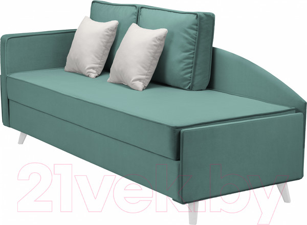 Изображение товара Тахта Mio Tesoro Альфа 800 левая (Velutto 43/Velutto 01/белый)