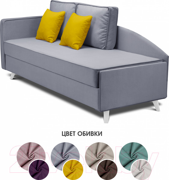 Изображение товара Тахта Mio Tesoro Альфа 800 левая (Velutto 12/Velutto 40/белый)