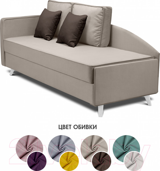 Изображение товара Тахта Mio Tesoro Альфа 800 левая (Velutto 18/Velutto 24/белый)