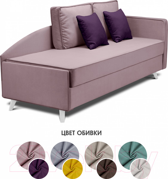 Изображение товара Тахта Mio Tesoro Альфа 800 правая (Velutto 11/Velutto 25/белый)