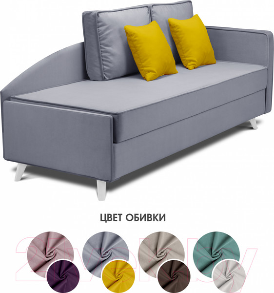 Изображение товара Тахта Mio Tesoro Альфа 800 правая (Velutto 12/Velutto 40/белый)