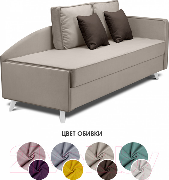 Изображение товара Тахта Mio Tesoro Альфа 800 правая (Velutto 18/Velutto 24/белый)