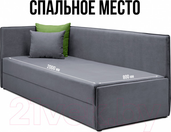 Изображение товара Тахта Mio Tesoro Гамма 800 левая (Velutto 32/Velutto 31)