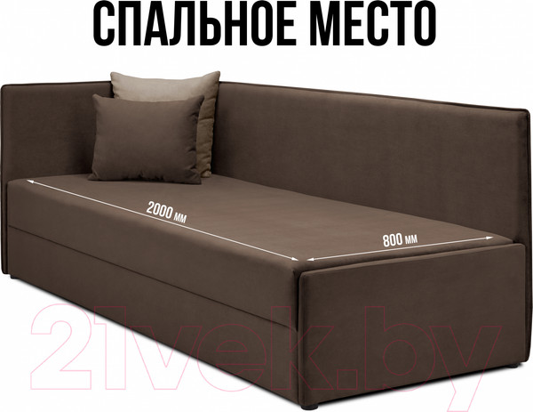 Изображение товара Тахта Mio Tesoro Гамма 800 левая (Velutto 23/Velutto 21)