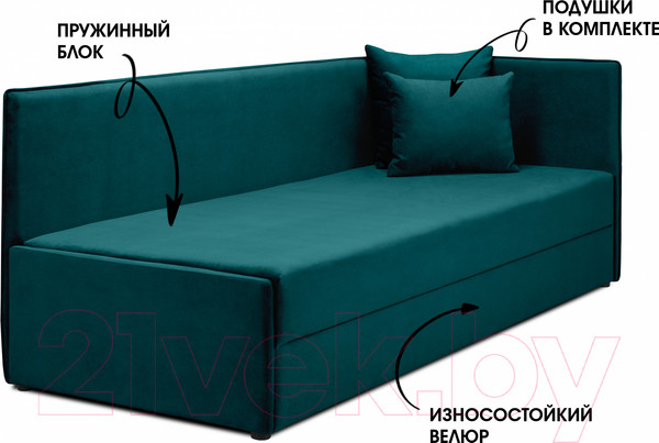 Изображение товара Тахта Mio Tesoro Гамма 800 правая (Velutto 20)