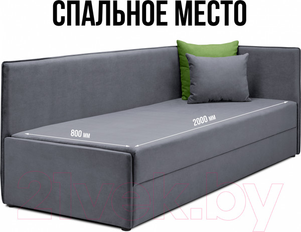 Изображение товара Тахта Mio Tesoro Гамма 800 правая (Velutto 32/Velutto 31)