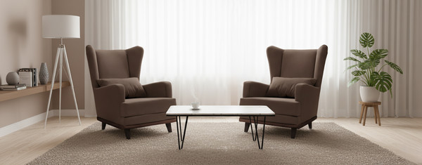 Изображение товара Кресло мягкое Mio Tesoro Ритм (Velutto 23/шоколад)