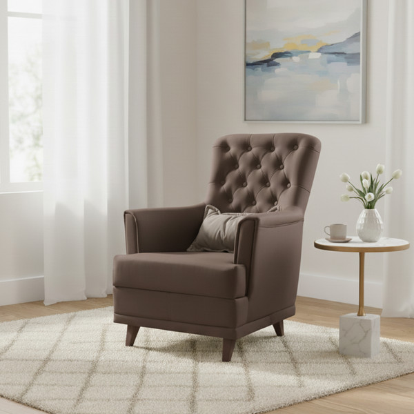 Изображение товара Кресло мягкое Mio Tesoro Каприз (Velutto 23/шоколад)