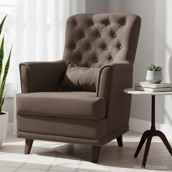 Изображение товара Кресло мягкое Mio Tesoro Каприз (Velutto 23/шоколад)
