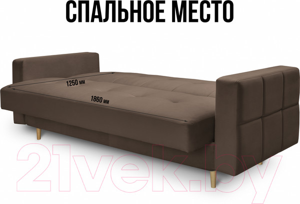 Изображение товара Диван Mio Tesoro Любава (Velutto 23/натуральное дерево)