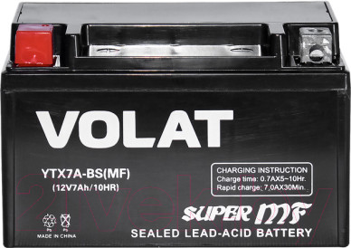 Изображение товара Мотоаккумулятор VOLAT YTX7A-BS MF L+ (7 А/ч)