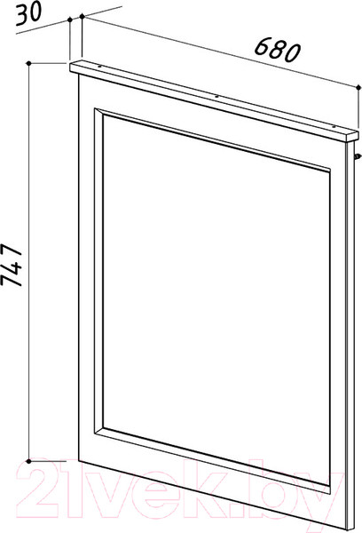 Изображение товара Зеркало Belux Болонья В70 (30, железный серый/матовый)