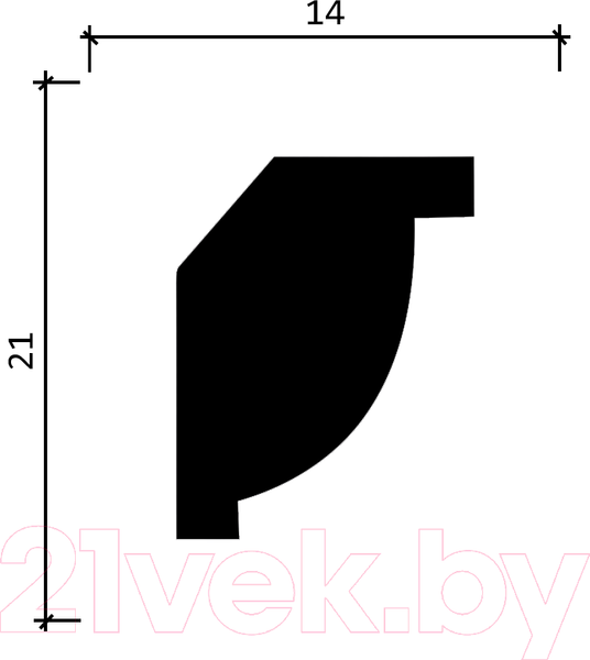 Изображение товара Плинтус потолочный Decor-Dizayn DD09 (21x14x2000)