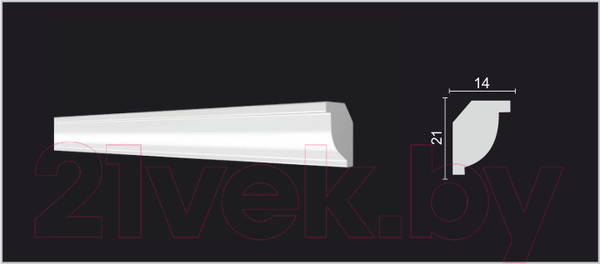 Изображение товара Плинтус потолочный Decor-Dizayn DD09 (21x14x2000)