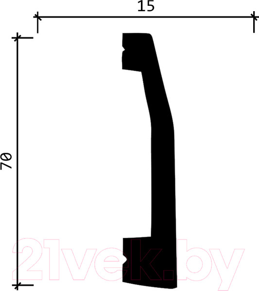 Изображение товара Плинтус Decor-Dizayn DD125 (70x15x2000)