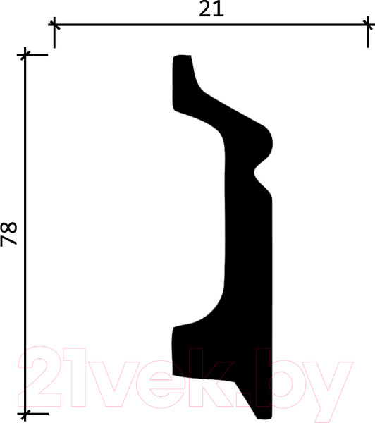 Изображение товара Плинтус Decor-Dizayn DD122 (78x21x2000)