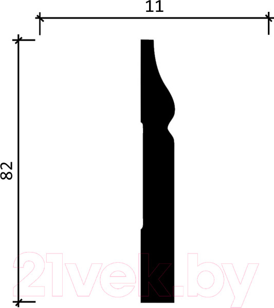 Изображение товара Плинтус Decor-Dizayn DD48 (82x11x2000)
