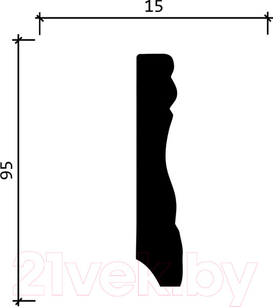 Изображение товара Плинтус Decor-Dizayn 153 A (95x15x2000)
