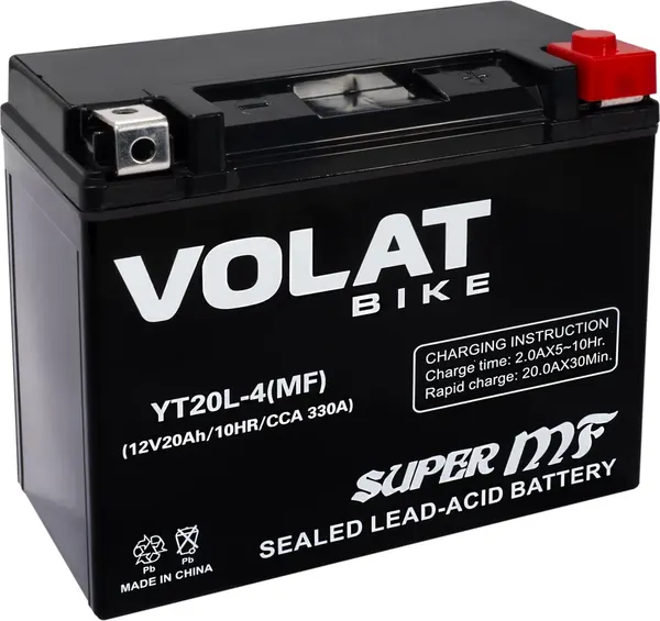Изображение товара Мотоаккумулятор VOLAT YT20L-4 MF R+ (20 А/ч)