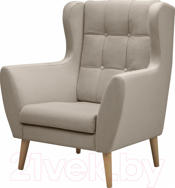 Изображение товара Кресло мягкое Mio Tesoro Фиджи (Velutto 18/натуральное дерево)