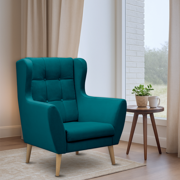 Изображение товара Кресло мягкое Mio Tesoro Фиджи (Velutto 20/натуральное дерево)