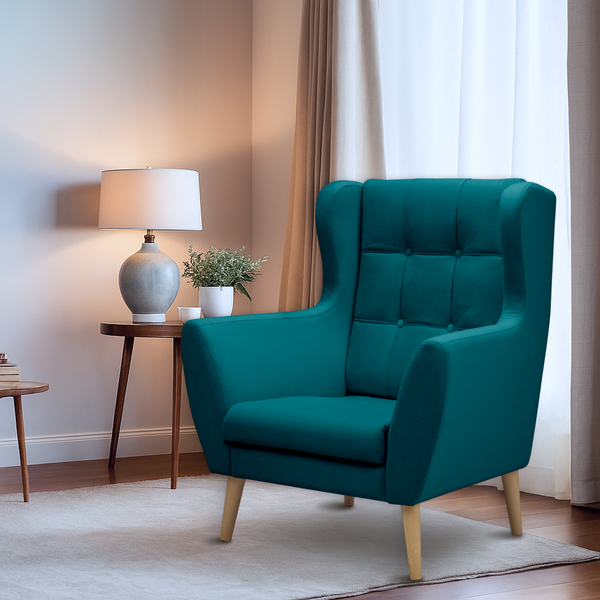 Изображение товара Кресло мягкое Mio Tesoro Фиджи (Velutto 20/натуральное дерево)