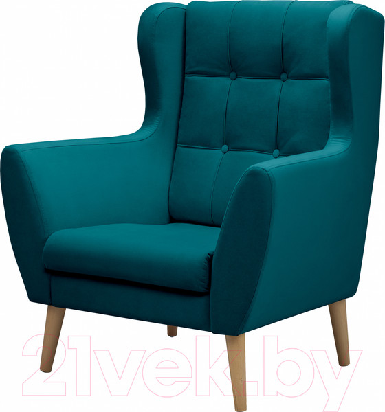 Изображение товара Кресло мягкое Mio Tesoro Фиджи (Velutto 20/натуральное дерево)