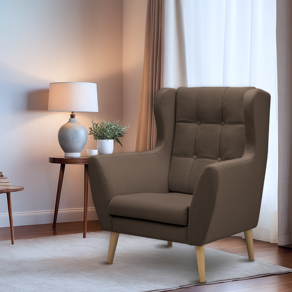 Изображение товара Кресло мягкое Mio Tesoro Фиджи (Velutto 23/натуральное дерево)