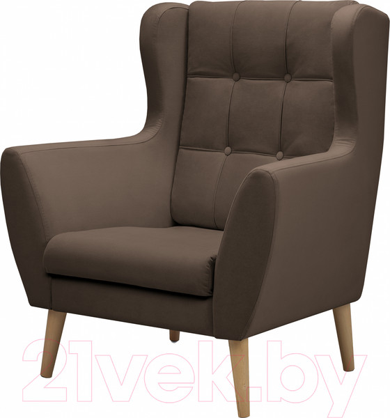 Изображение товара Кресло мягкое Mio Tesoro Фиджи (Velutto 23/натуральное дерево)