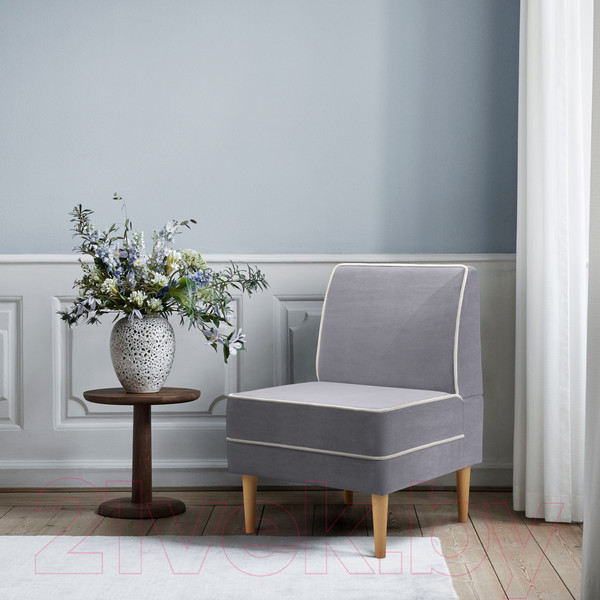 Изображение товара Кресло мягкое Mio Tesoro Бадди 600 (Velutto 12/Velutto 01/натуральное дерево)