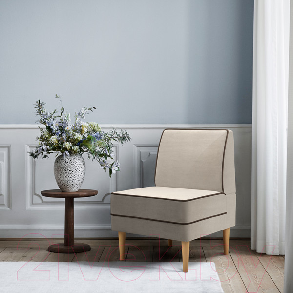 Изображение товара Кресло мягкое Mio Tesoro Бадди 600 (Velutto 18/Velutto 23/натуральное дерево)