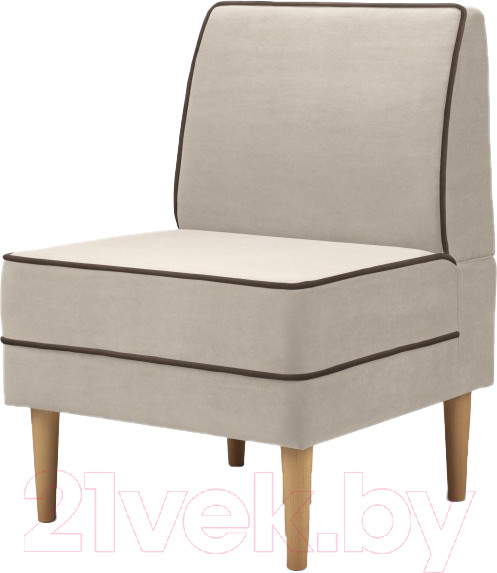 Изображение товара Кресло мягкое Mio Tesoro Бадди 600 (Velutto 18/Velutto 23/натуральное дерево)