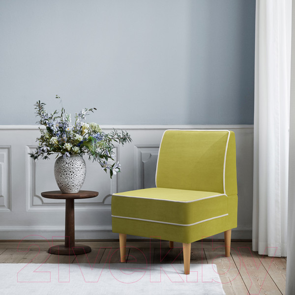 Изображение товара Кресло мягкое Mio Tesoro Бадди 600 (Velutto 28/Velutto 01/натуральное дерево)