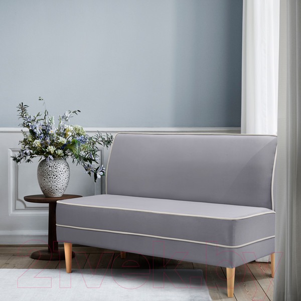 Изображение товара Диван Mio Tesoro Бадди 1200 (Velutto 12/Velutto 01/натуральное дерево)