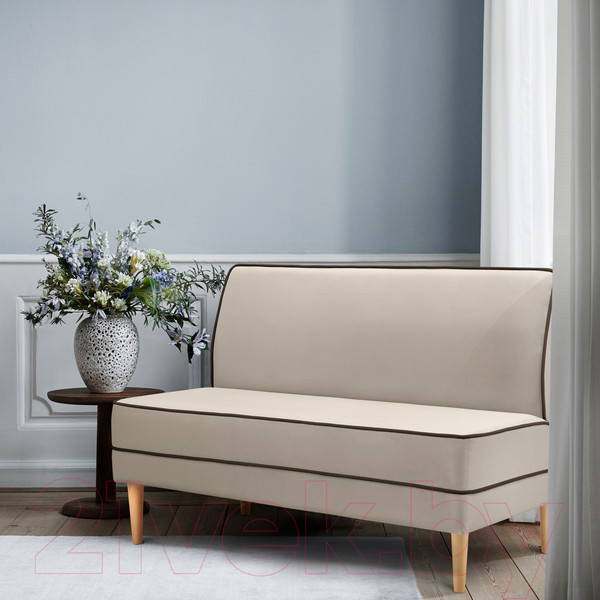 Изображение товара Диван Mio Tesoro Бадди 1200 (Velutto 18/Velutto 23/натуральное дерево)