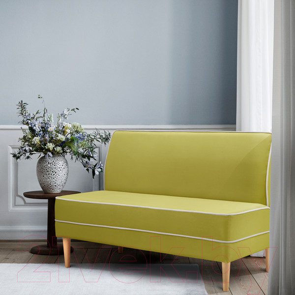 Изображение товара Диван Mio Tesoro Бадди 1200 (Velutto 28/Velutto 01/натуральное дерево)