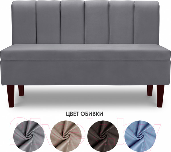 Изображение товара Скамья кухонная мягкая Mio Tesoro Лео 1320 (Velutto 32/шоколад)