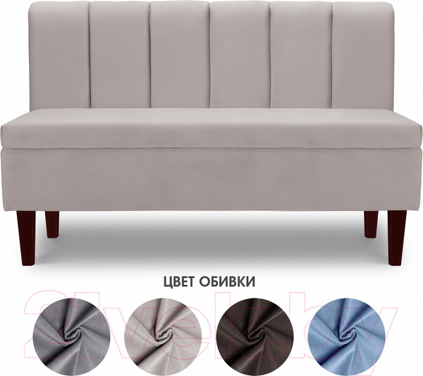 Изображение товара Скамья кухонная мягкая Mio Tesoro Лео 1320 (Velutto 18/шоколад)