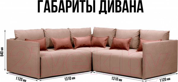 Изображение товара Диван угловой Mio Tesoro Чилетти Лонг (Velutto 55/Velutto 65)